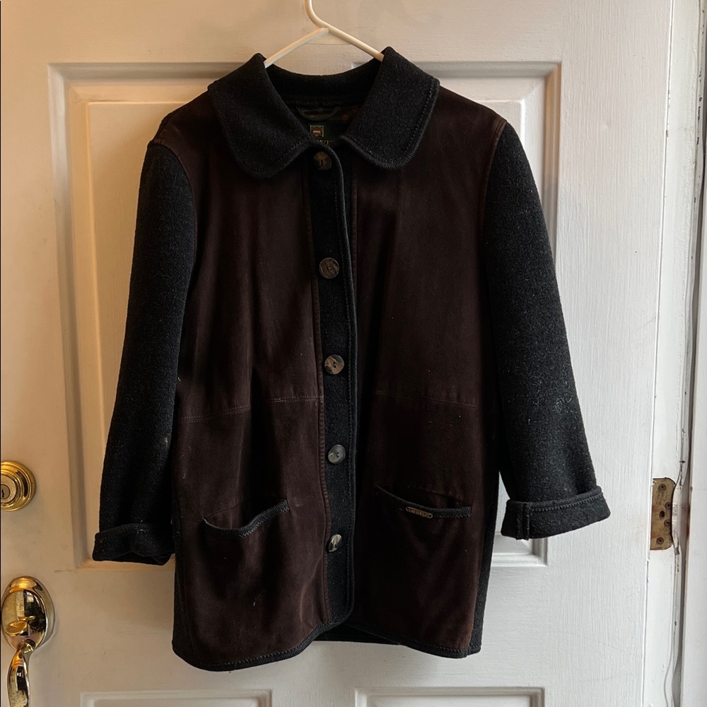 Giesswein Black and Brown Pea Coat